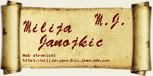 Milija Janojkić vizit kartica